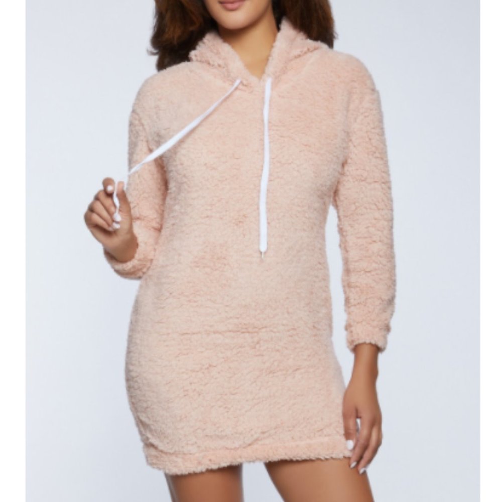 Peach Sherpa Dress